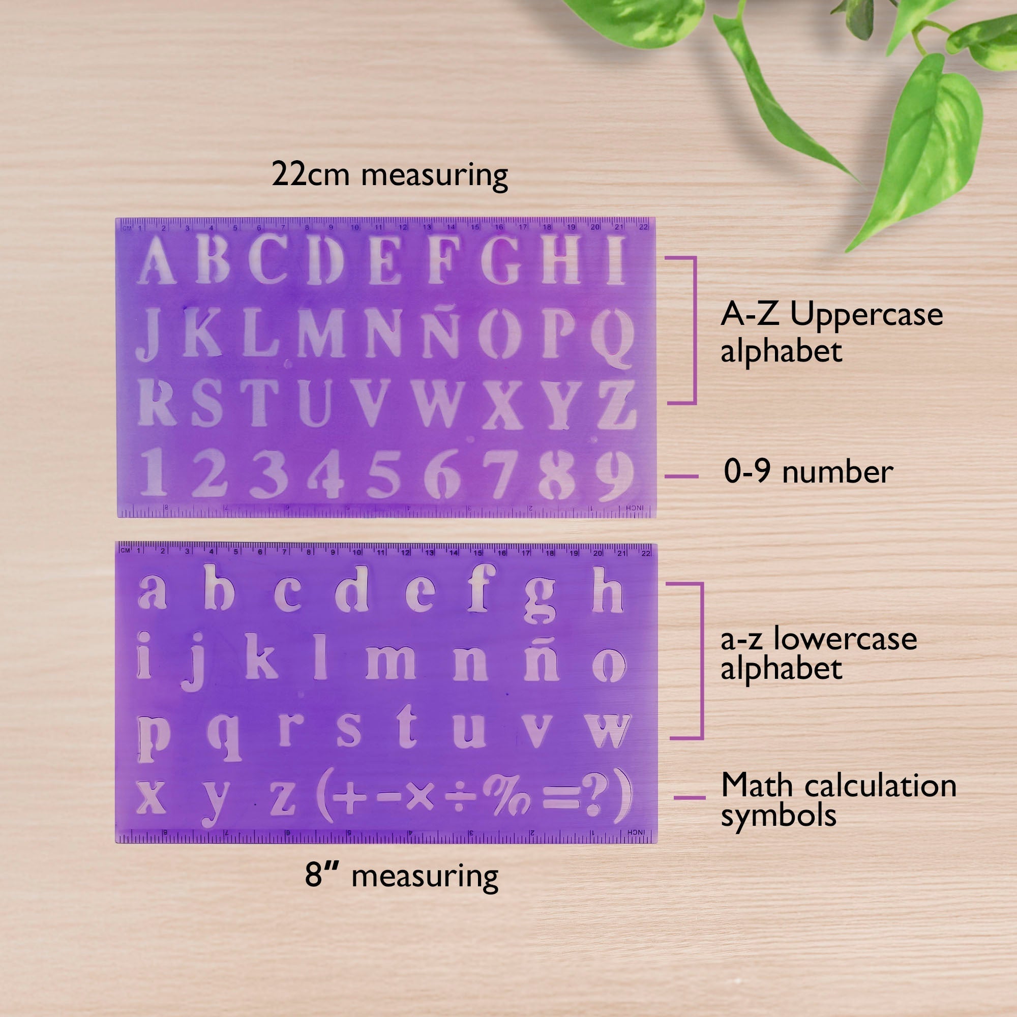 BAZIC 20mm Size Lettering Stencil Ruler Sets