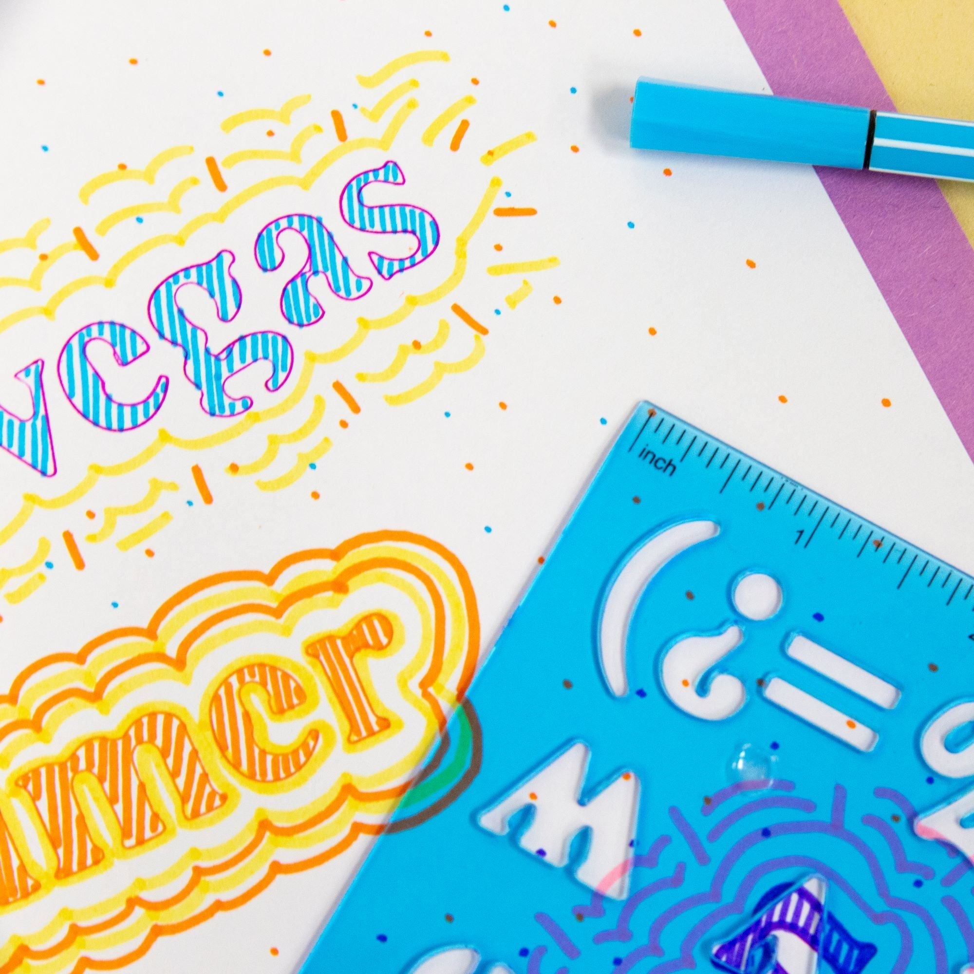 BAZIC 20mm Size Lettering Stencil Ruler Sets
