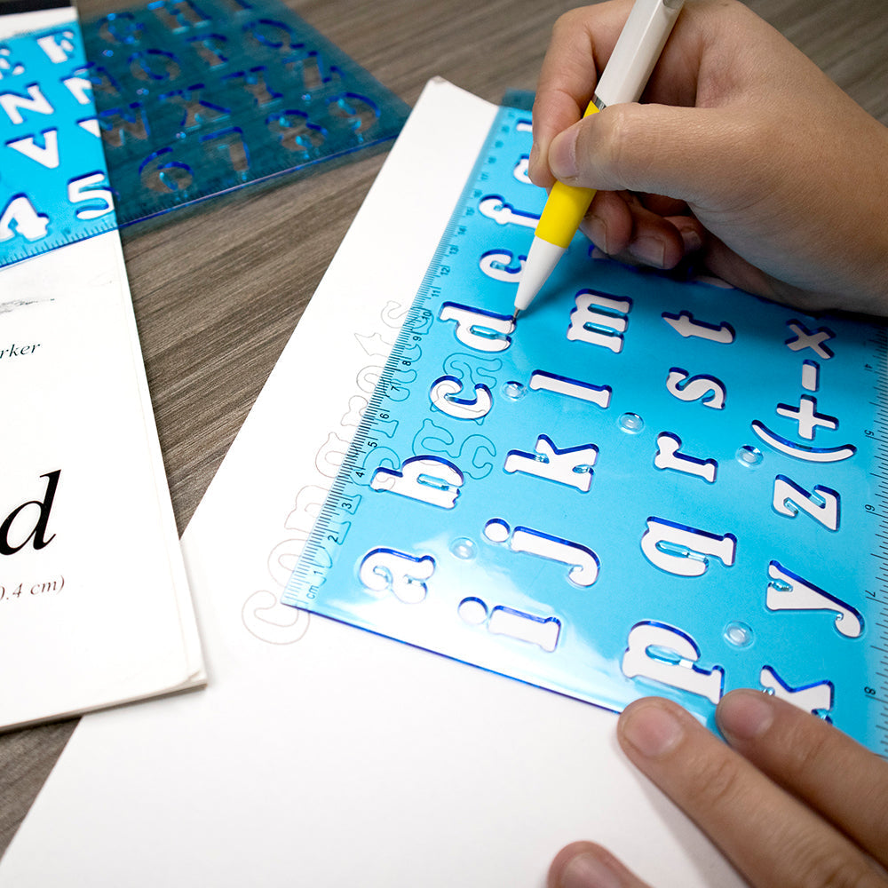 BAZIC 20mm Size Lettering Stencil Ruler Sets