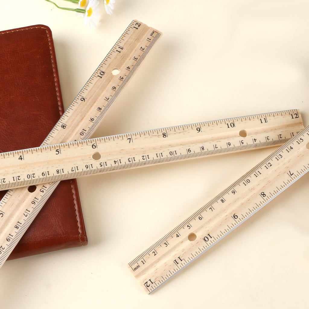 BAZIC 12" Wooden Ruler (3/Pack)