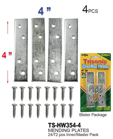 Heavy Duty Mending Plates (4")