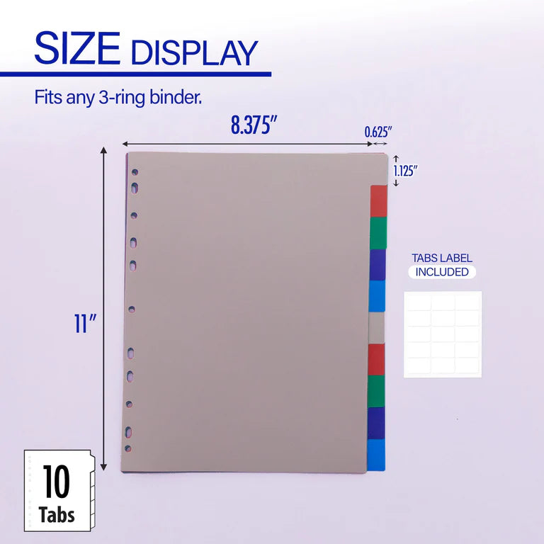 BAZIC Dividers w/ 10-Color Tabs