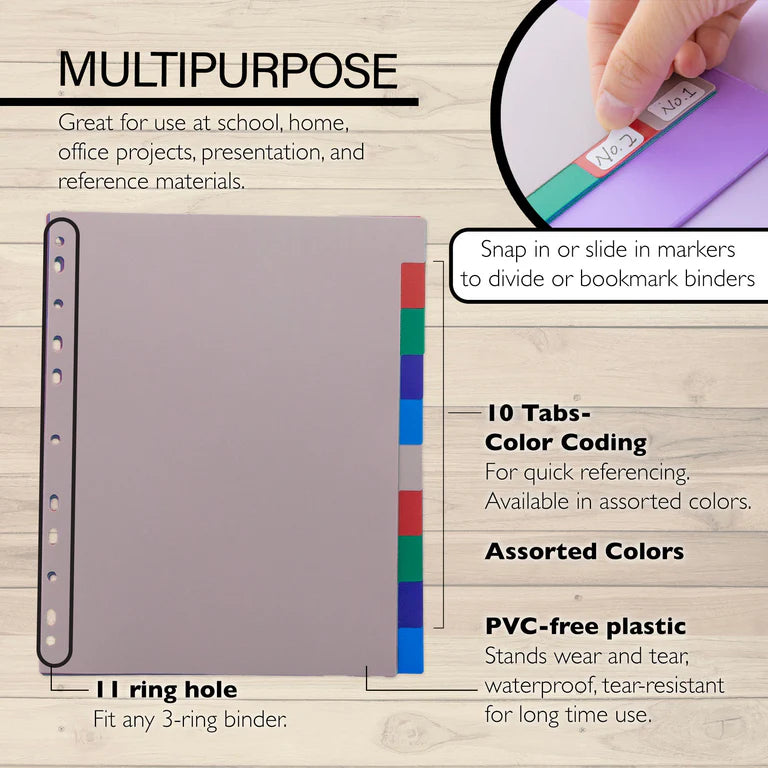 BAZIC Dividers w/ 10-Color Tabs