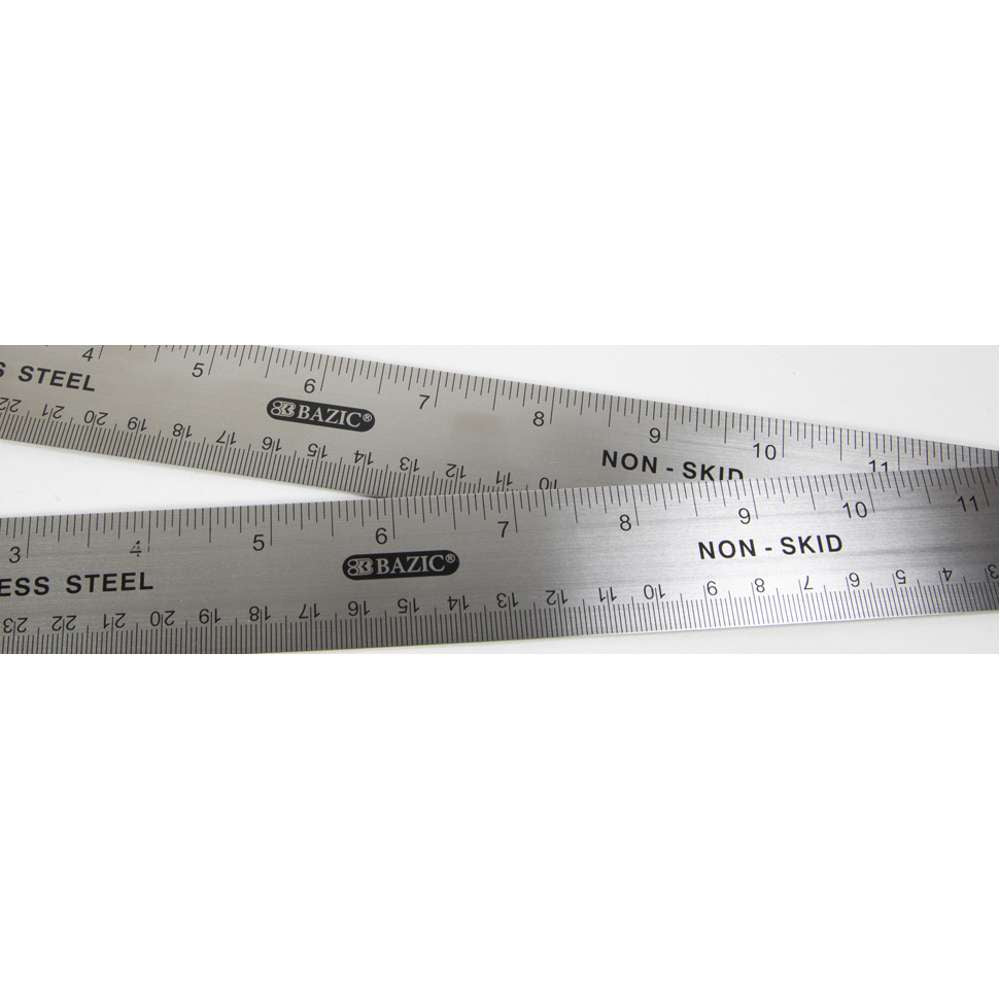 BAZIC 12" (30cm) Stainless Steel Ruler w/ Non