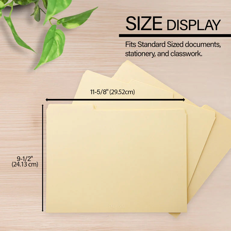BAZIC 1/3 Cut Letter Size Manila File Folder 100pc