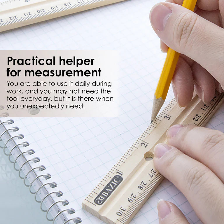 BAZIC 12" Wooden Ruler
