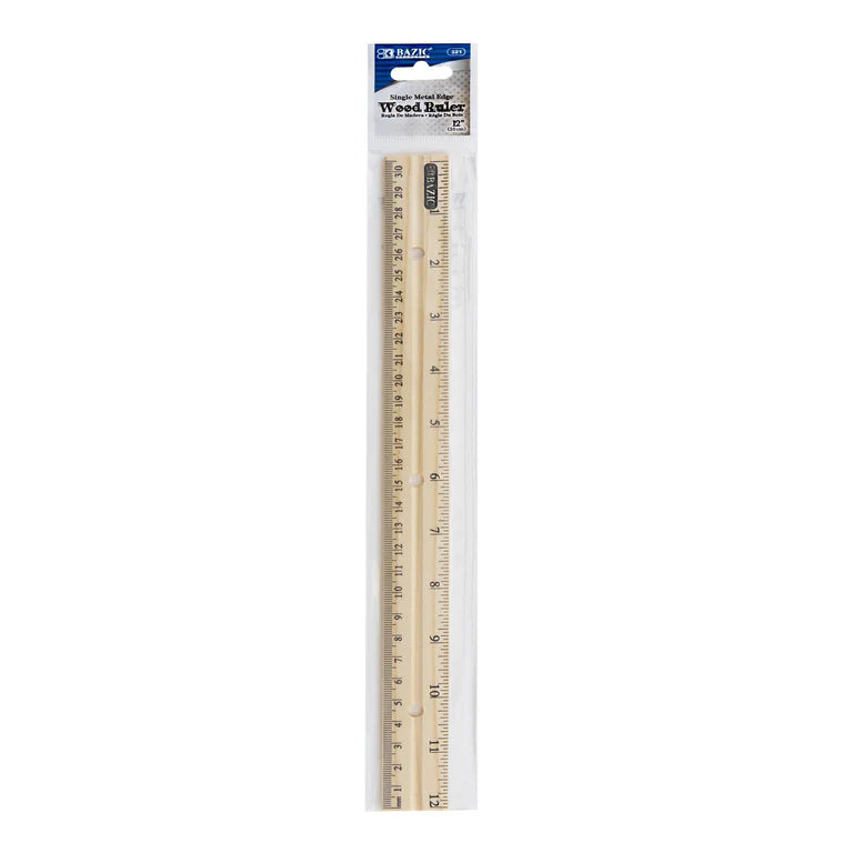 BAZIC 12" Wooden Ruler
