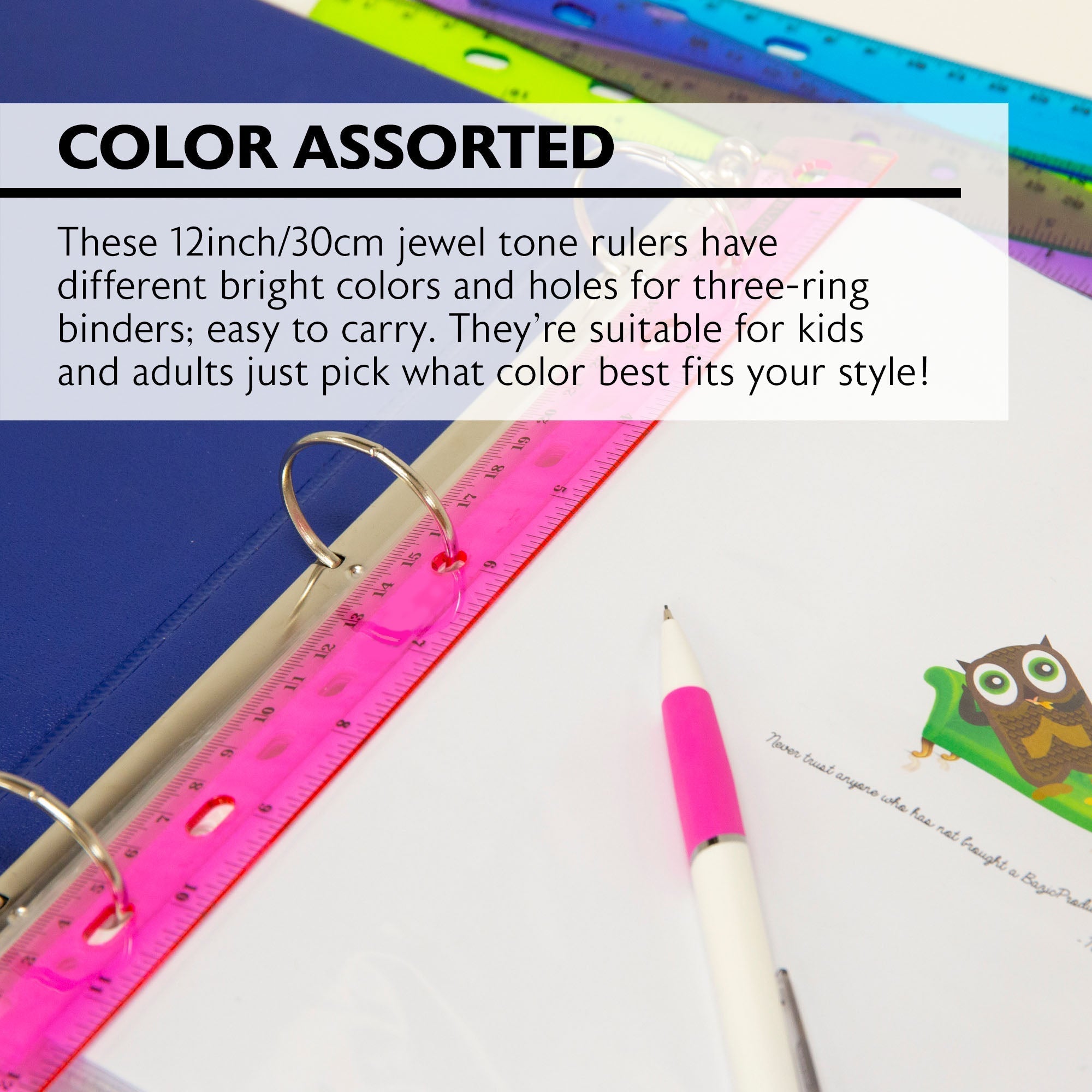 BAZIC 12" Jeweltones Color Ruler
