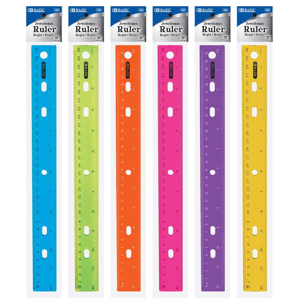 BAZIC 12" Jeweltones Color Ruler