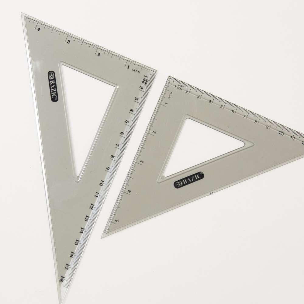 BAZIC 4-Piece Geometry Ruler Combination Sets