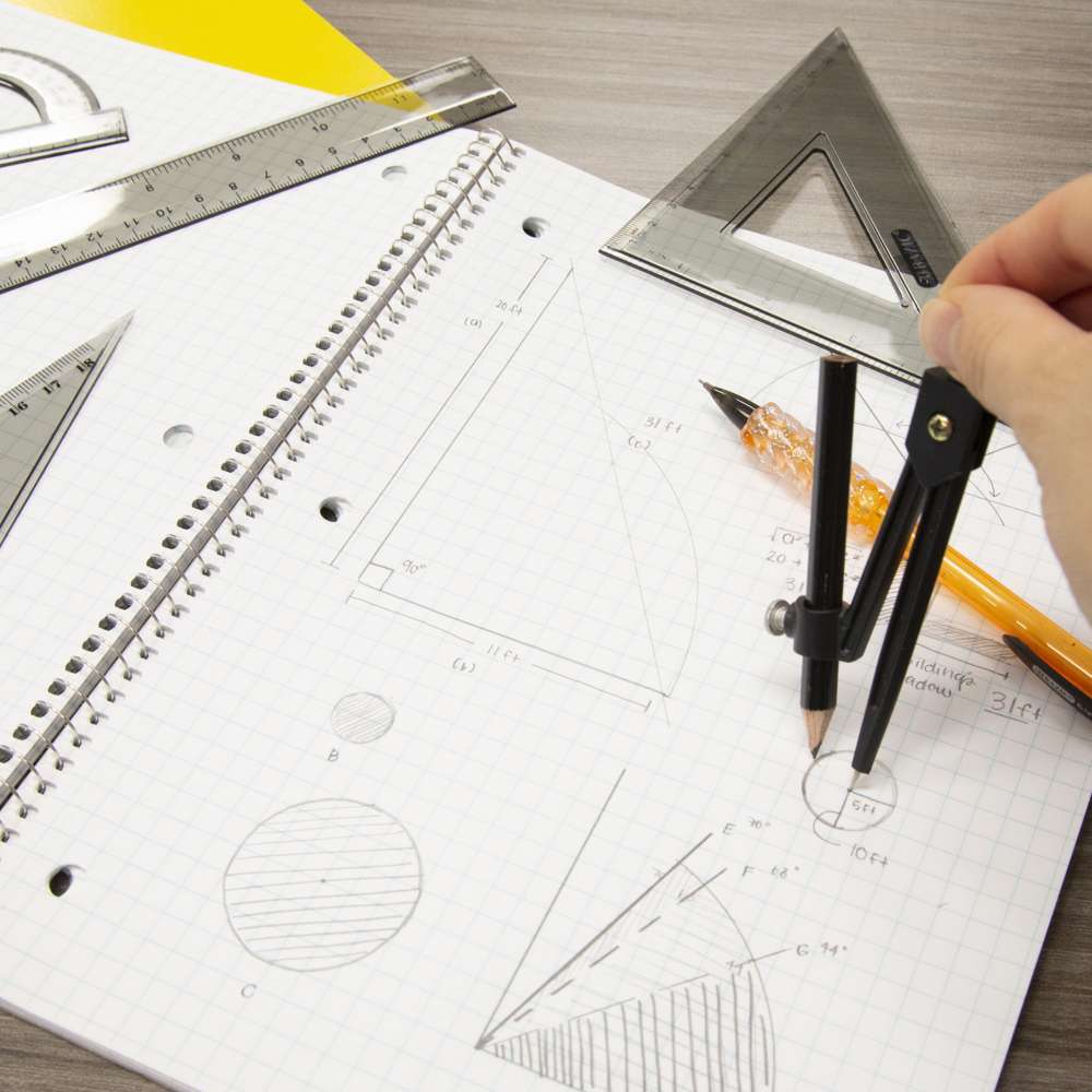 BAZIC 4-Piece Geometry Ruler Combination Sets