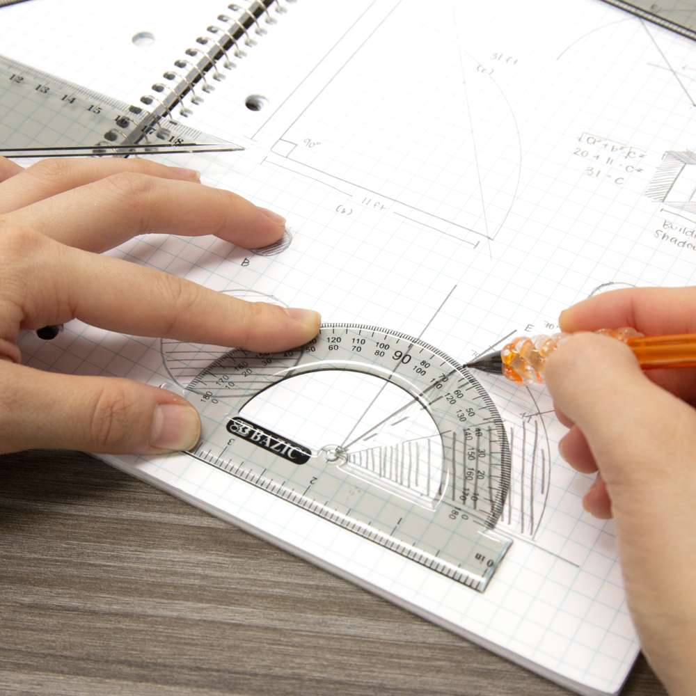 BAZIC 4-Piece Geometry Ruler Combination Sets