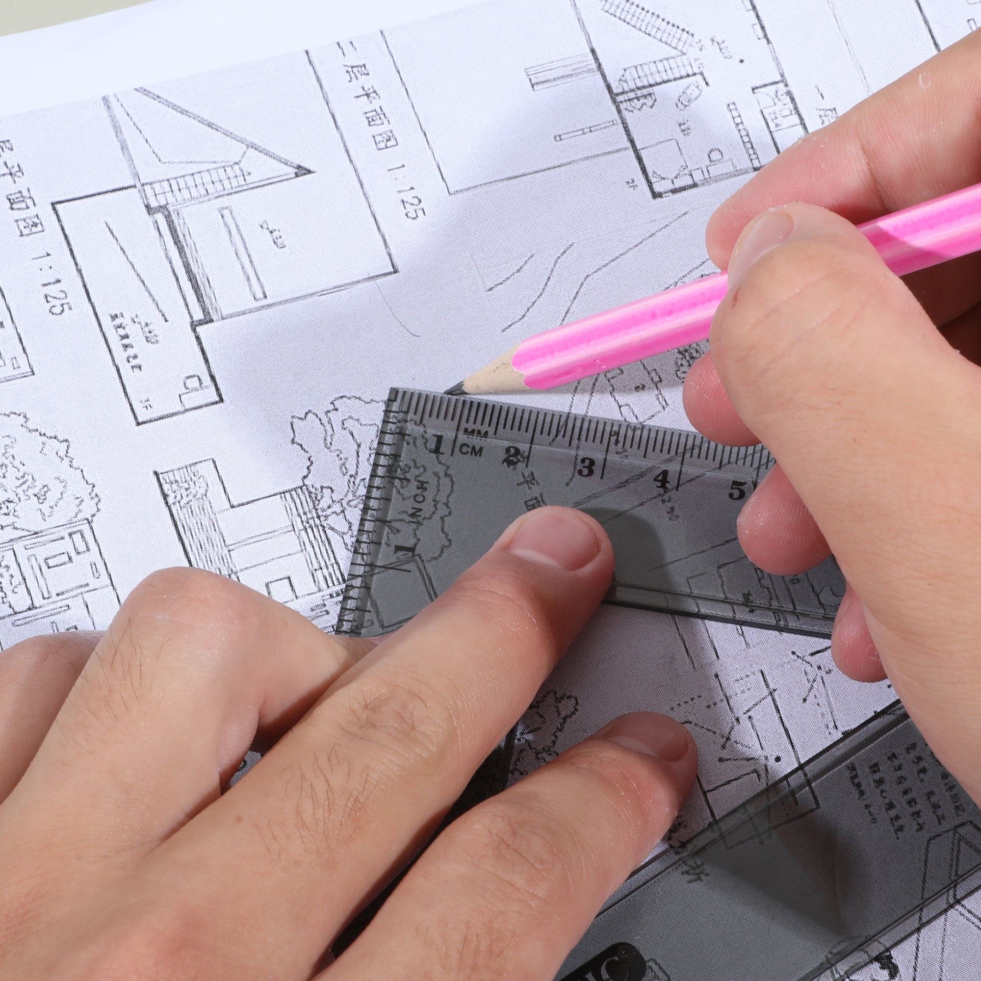 BAZIC 4-Piece Geometry Ruler Combination Sets