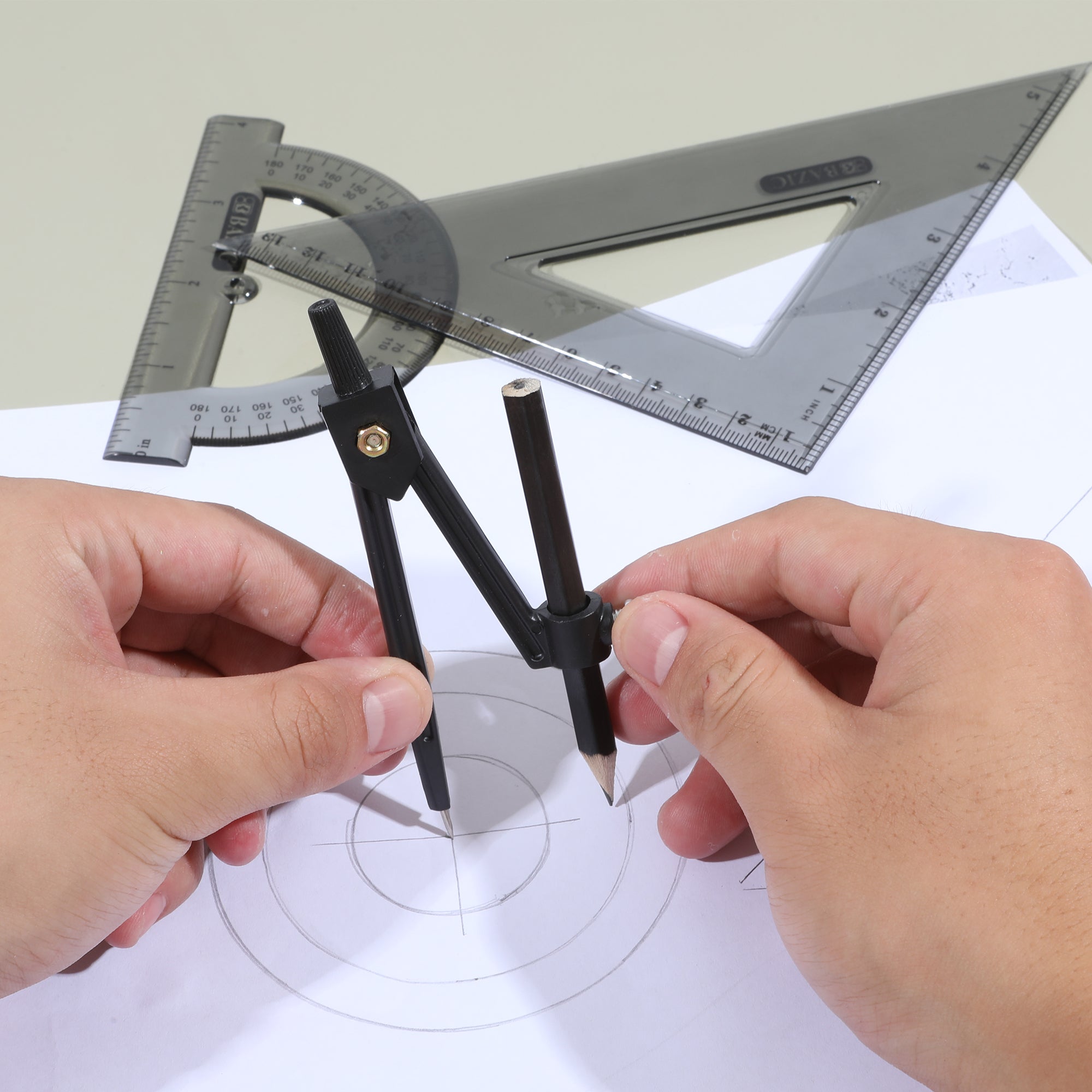 BAZIC 4-Piece Geometry Ruler Combination Sets