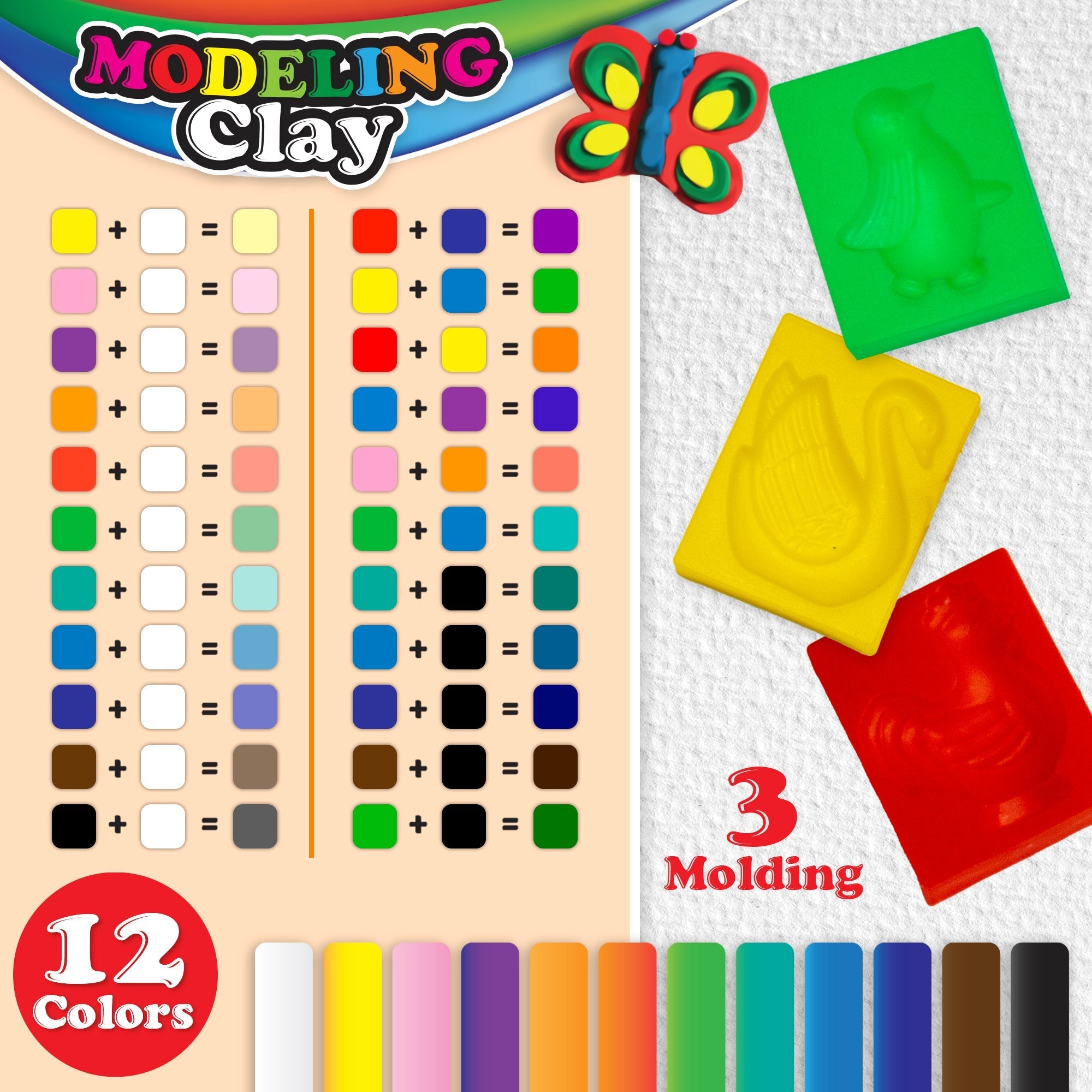 BAZIC 12 Color Modeling Clay