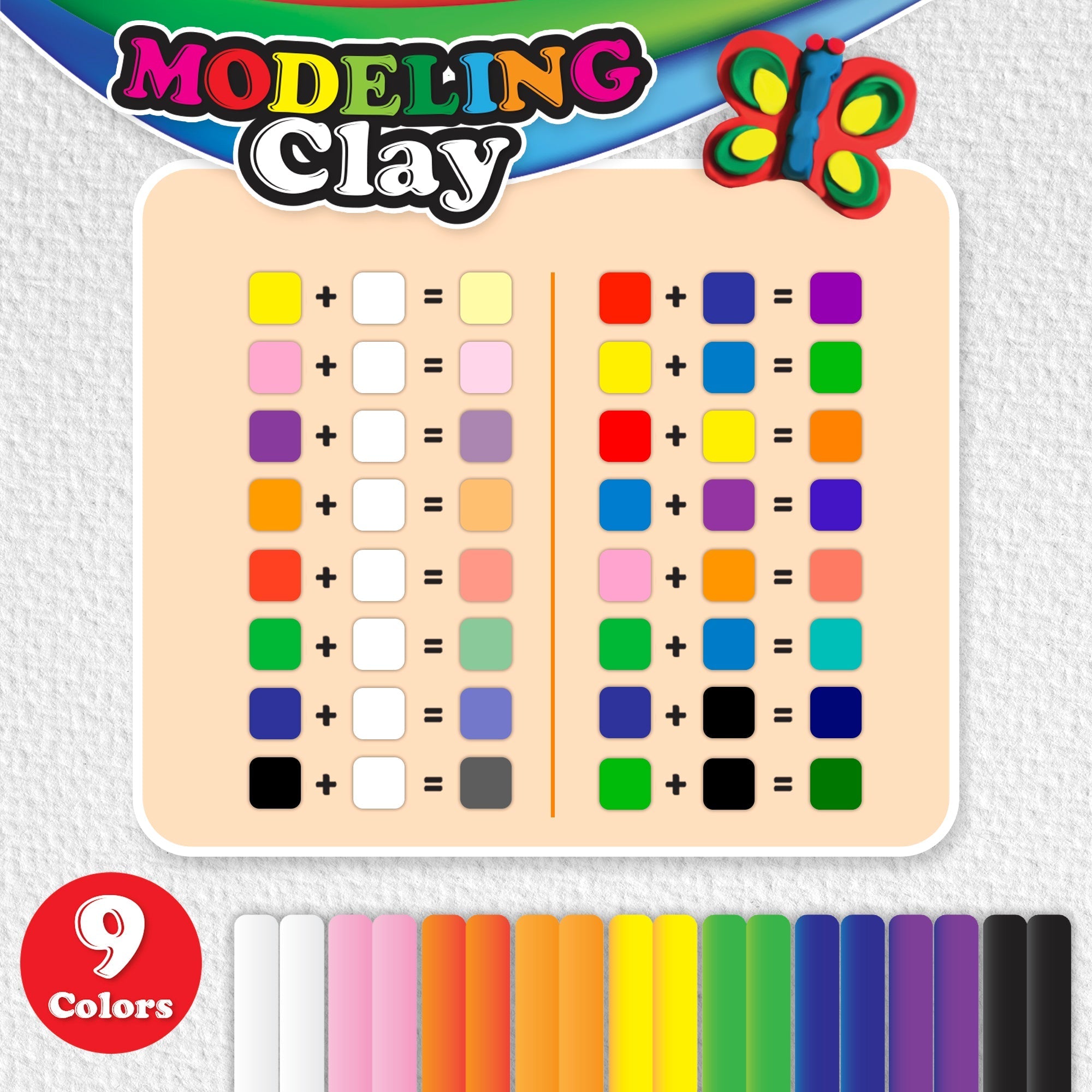 BAZIC  9 Color Modeling Clay
