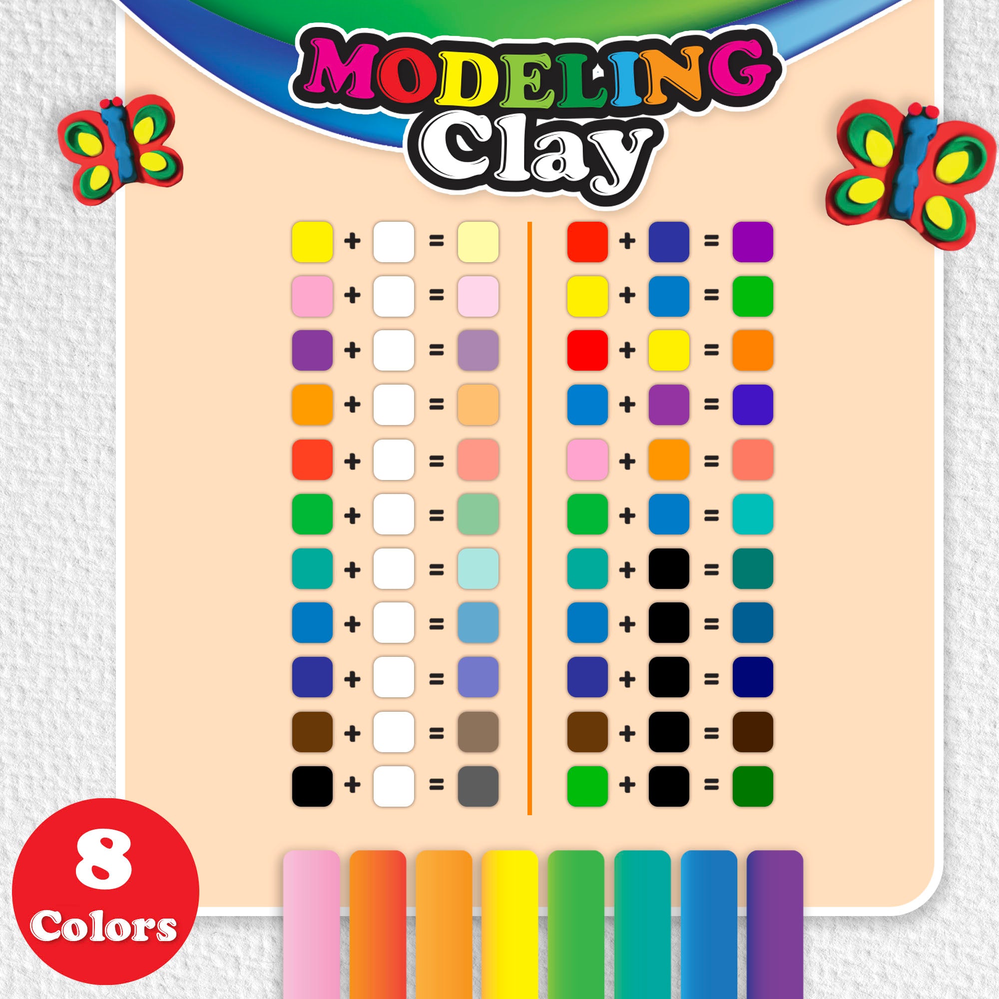 BAZIC 8 Primary Color Modeling Clay