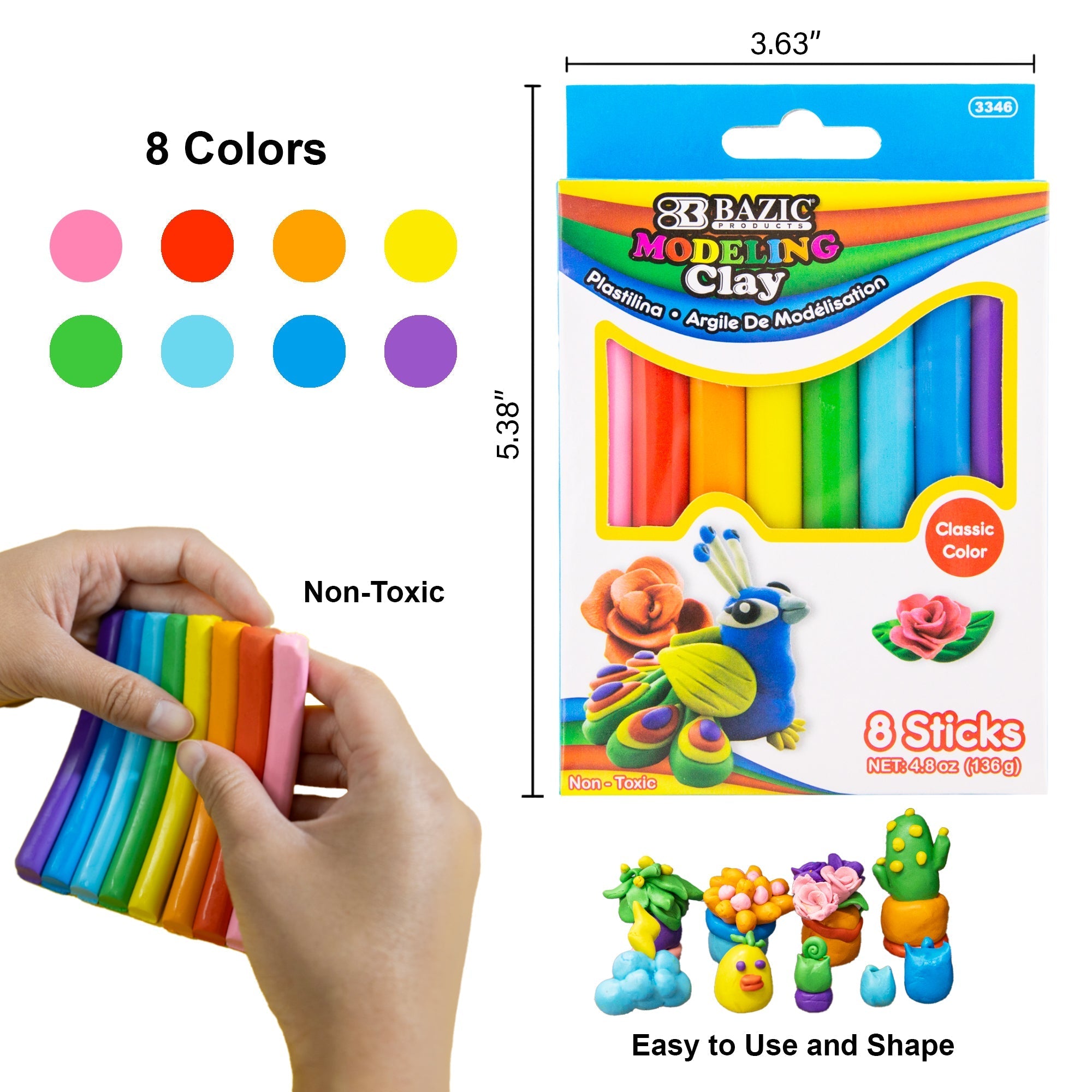 BAZIC 8 Primary Color Modeling Clay
