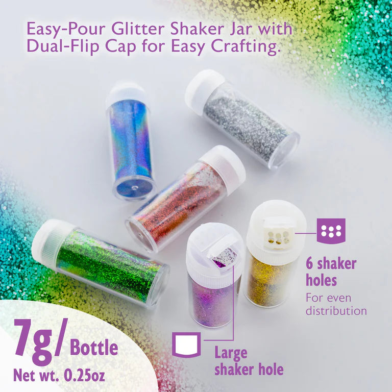 BAZIC 0.25 oz (7g) 6 Primary Color Glitter