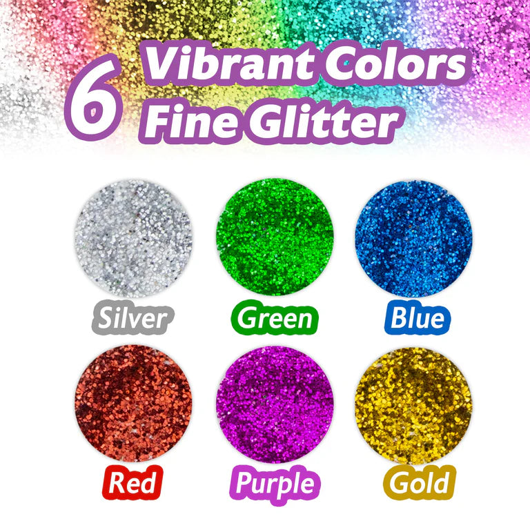 BAZIC 0.25 oz (7g) 6 Primary Color Glitter