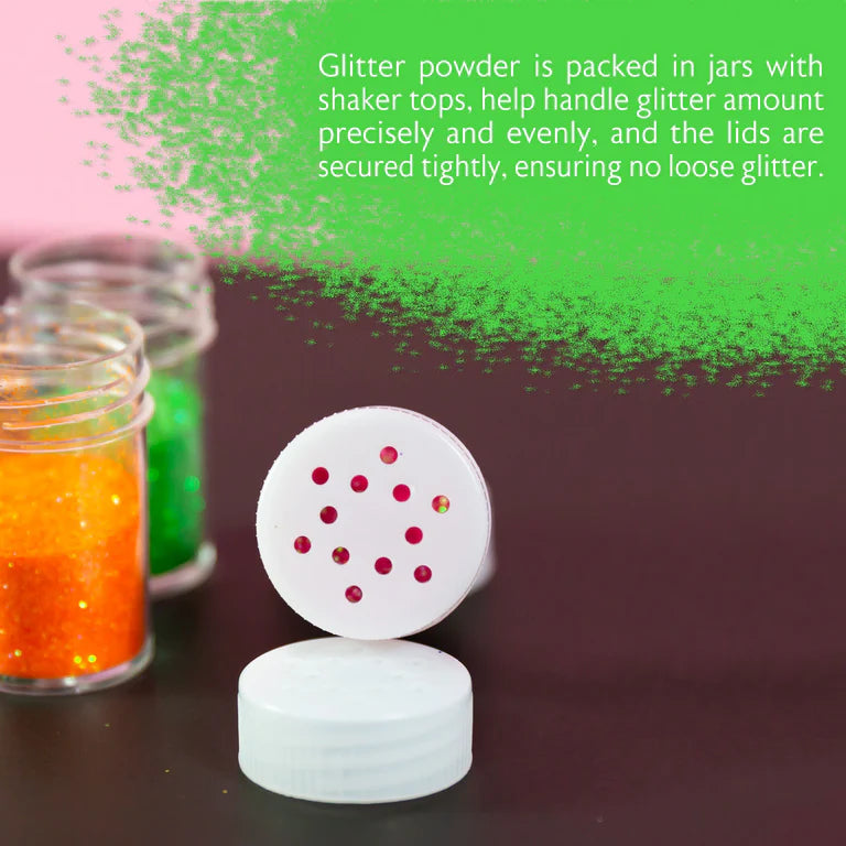 BAZIC 0.28 oz (8g) 4 Neon Color Glitter Shaker