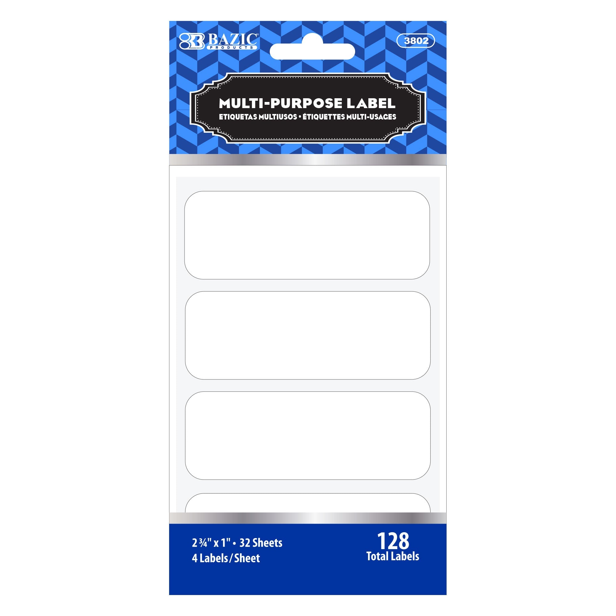 BAZIC 2 3/4" X 1" White Multipurpose Label