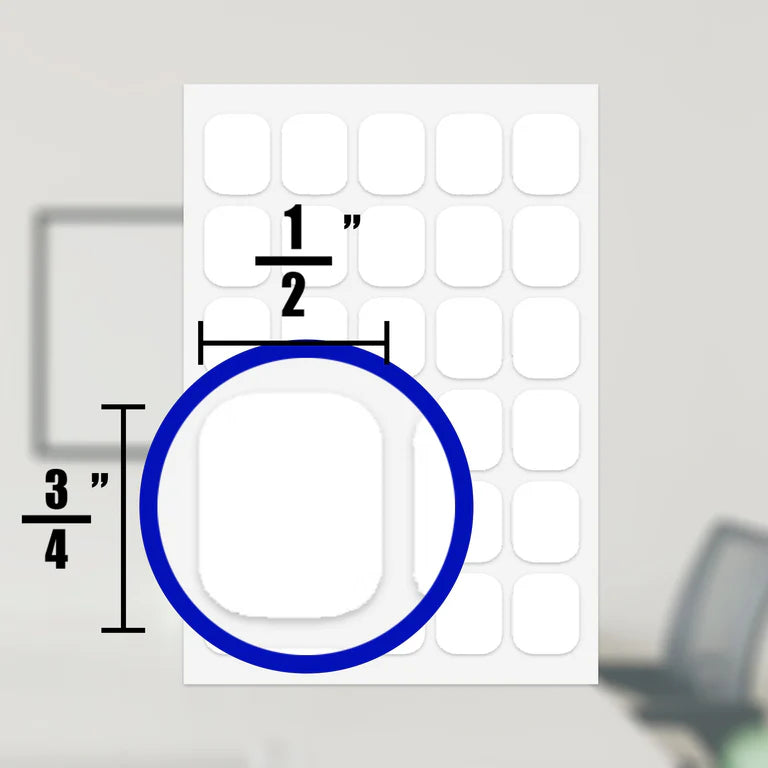BAZIC 1/2" X 3/4" White Multipurpose Label