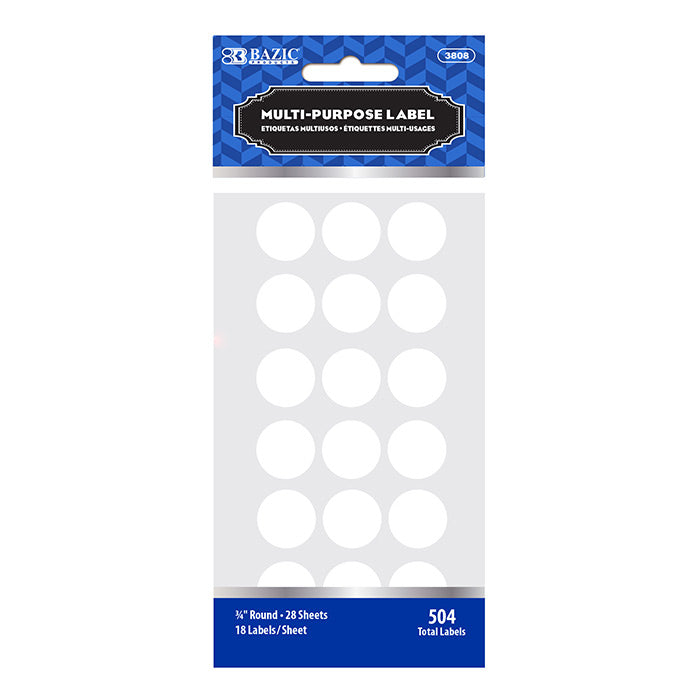 Bazic White Label 3/4" Round