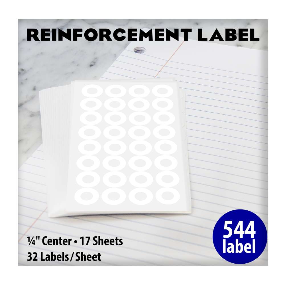 BAZIC White Round Reinforcement Label