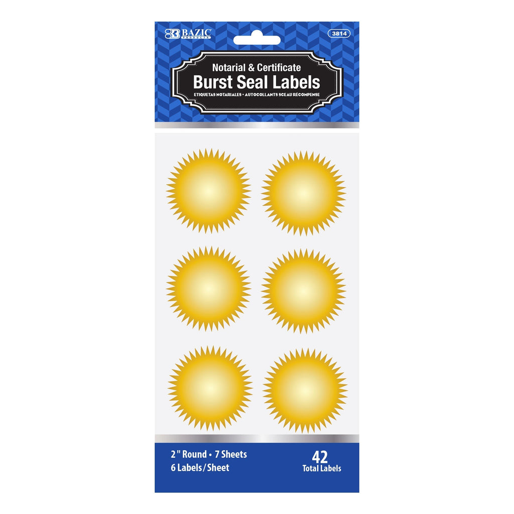 BAZIC 2" Gold Foil Notary/Certificate Seal Label
