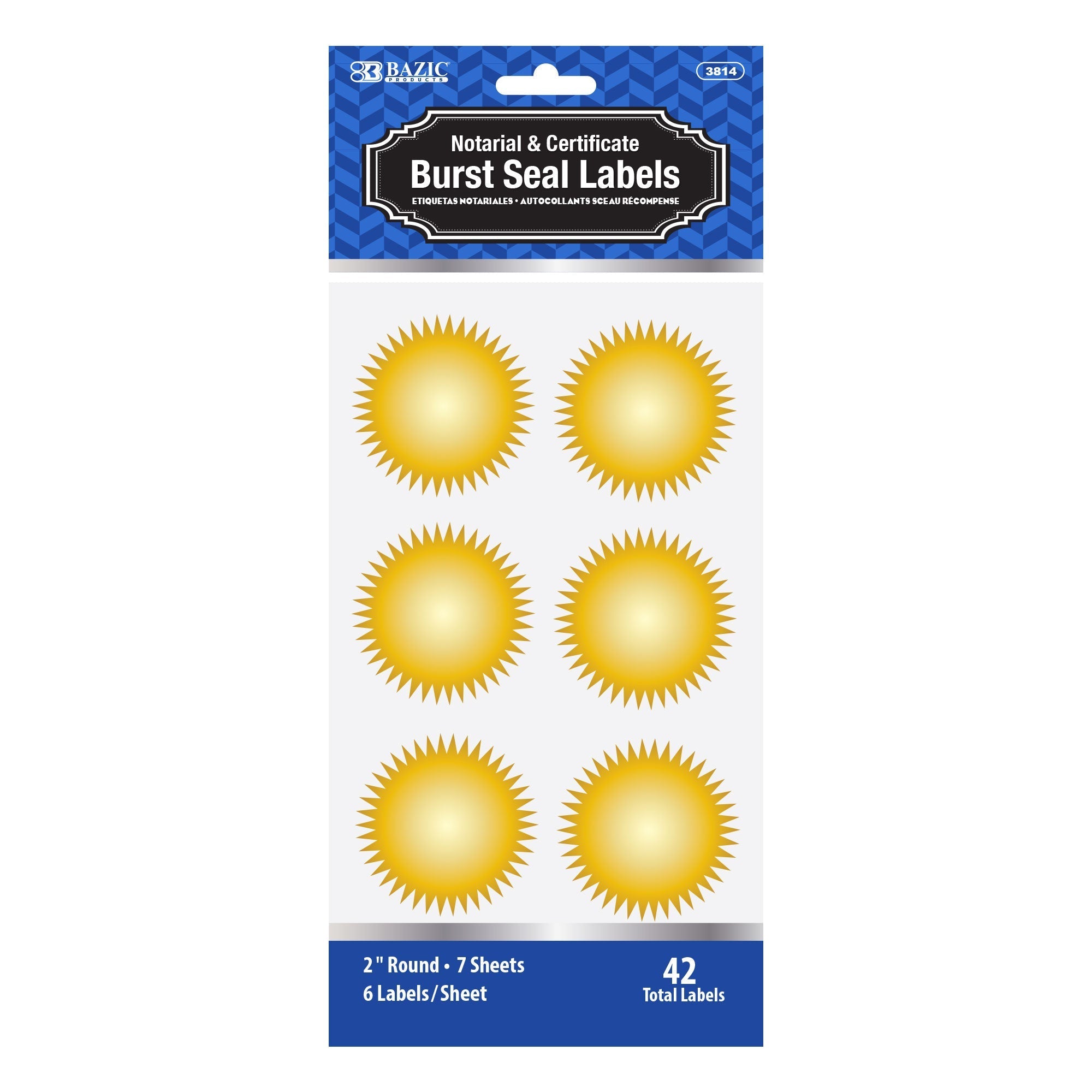 BAZIC 2" Gold Foil Notary/Certificate Seal Label