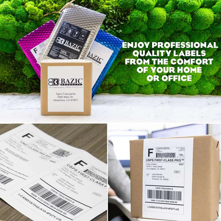 BAZIC 8.5" X 5.5" Shipping Labels (20/Pack)