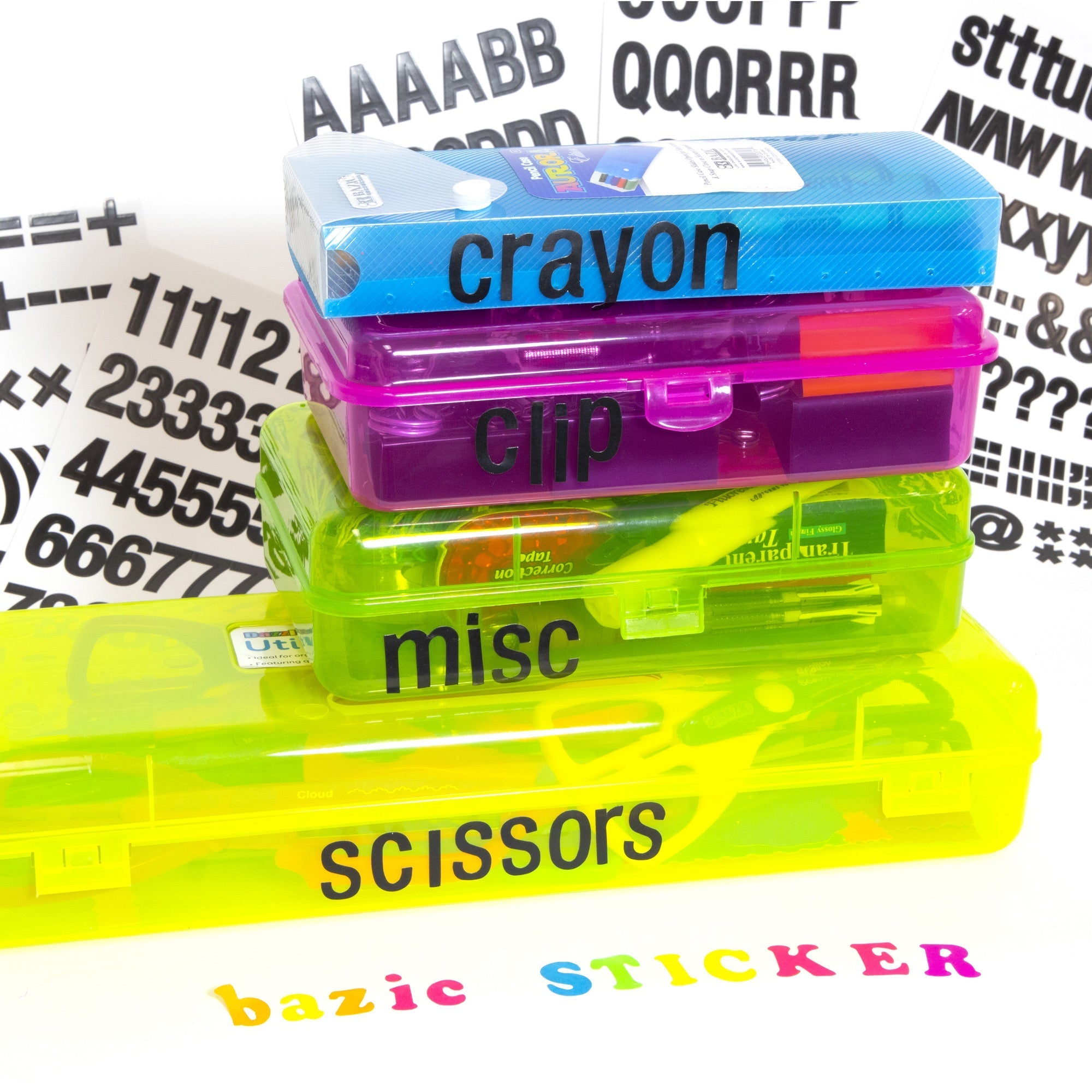 BAZIC 1" Black Color Alphabet & Numbers
