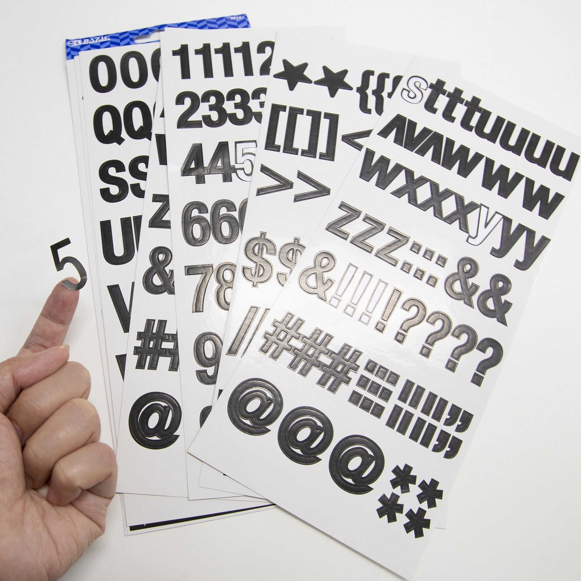 BAZIC 1" Black Color Alphabet & Numbers
