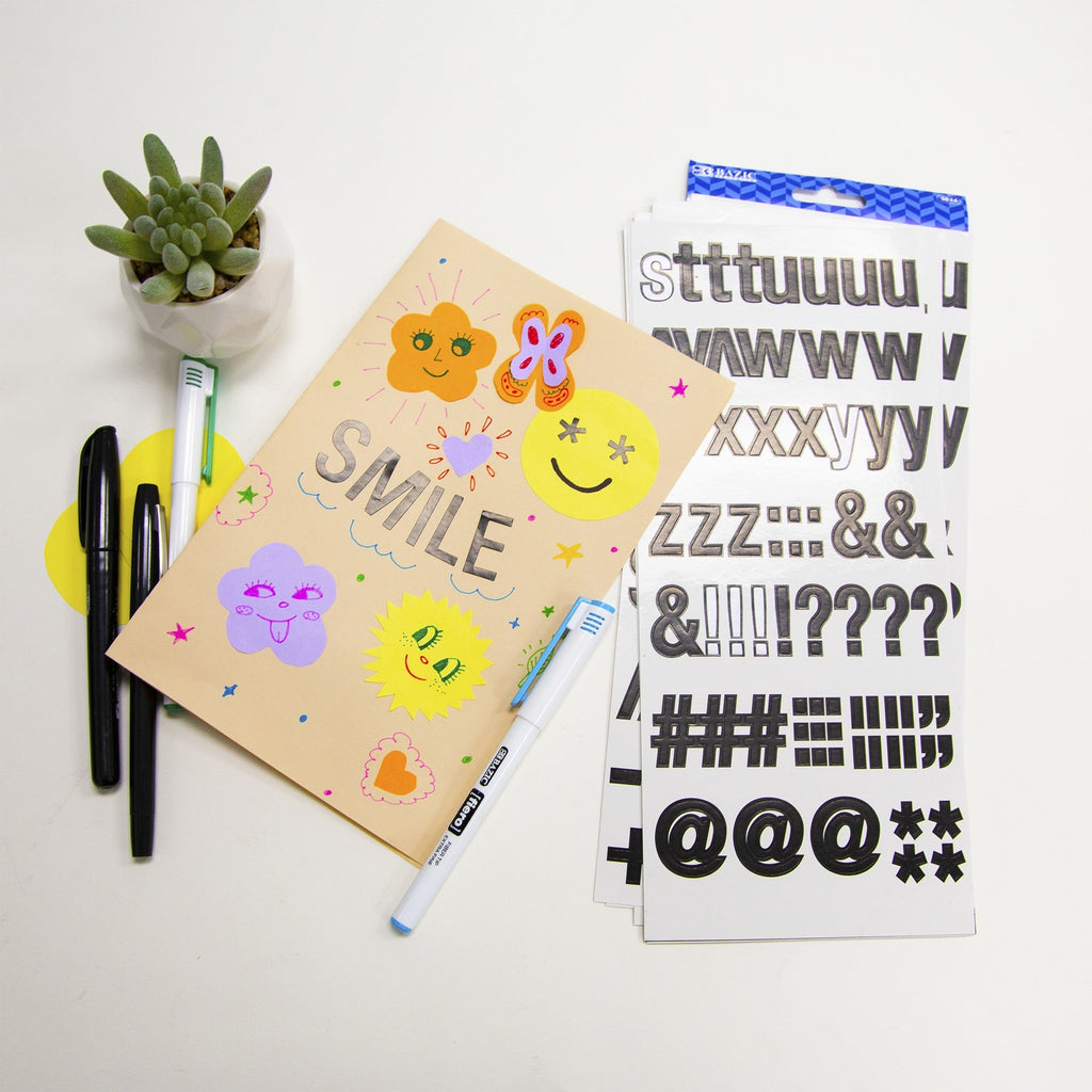 BAZIC 1" Black Color Alphabet & Numbers