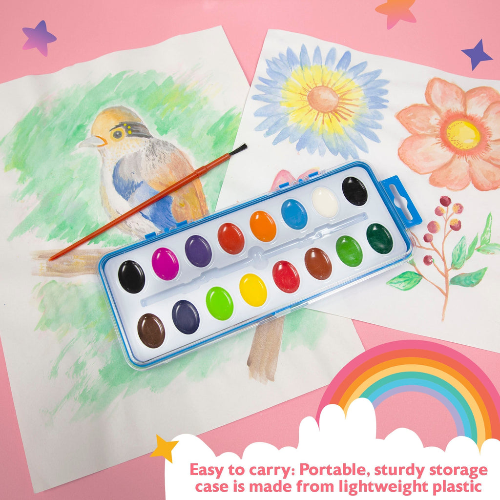 BAZIC 16 Ct. Semi Moist Watercolor w/ Brush