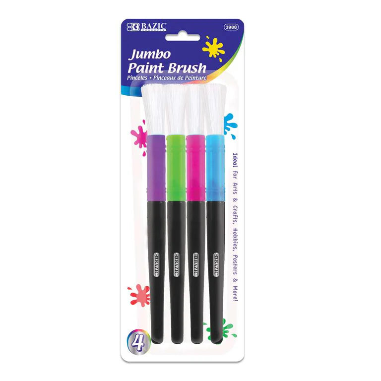 BAZIC Jumbo Kid's Paint Brush Set (4/Pack)