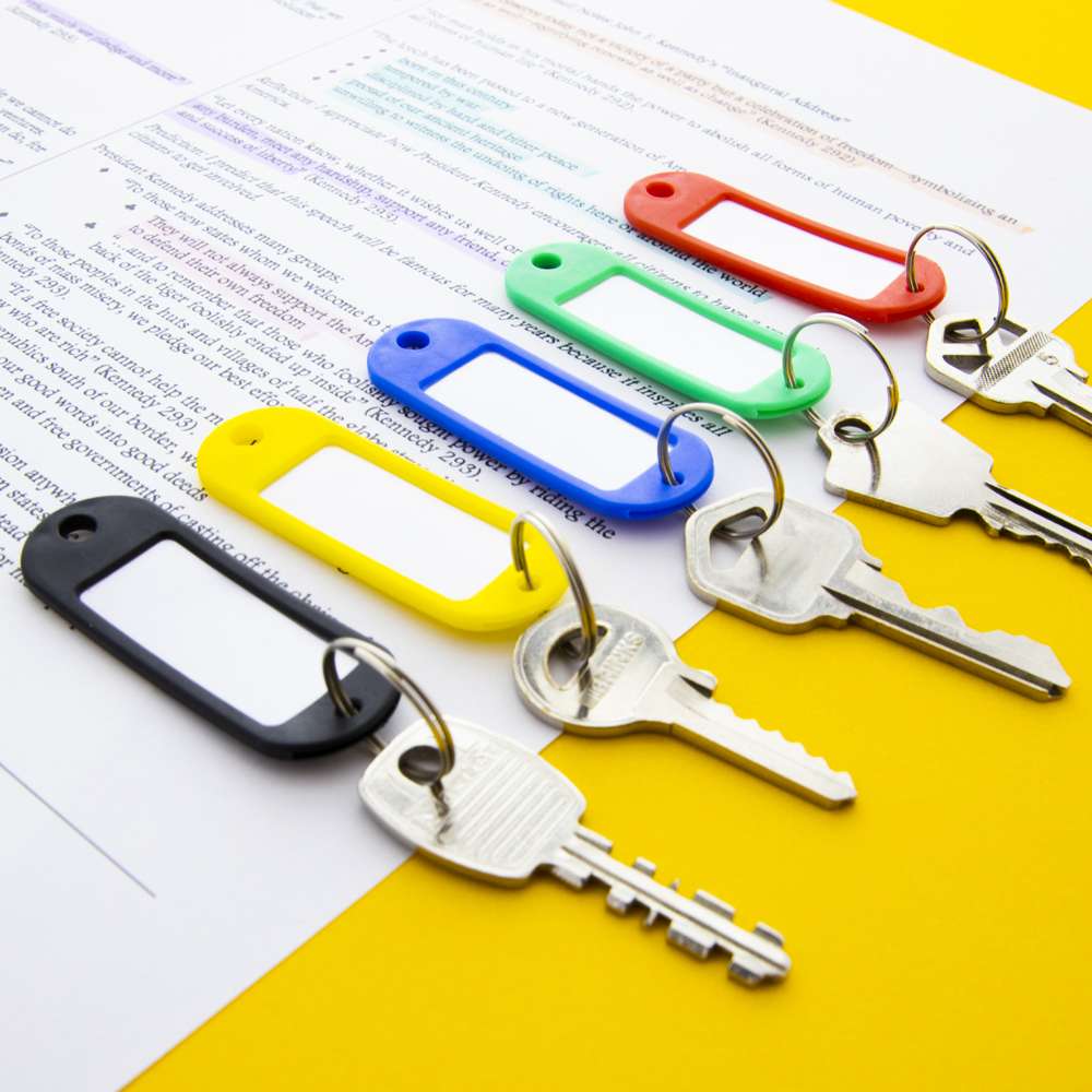 BAZIC Key Tag with Label Window (8/Pack)