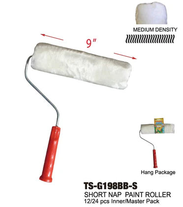 Short Nap Paint Roller & Frame (9")