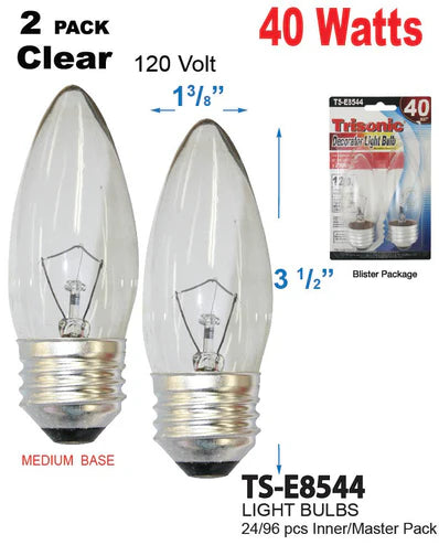Clear Medium Base Decorator Bulbs (40 Watts)