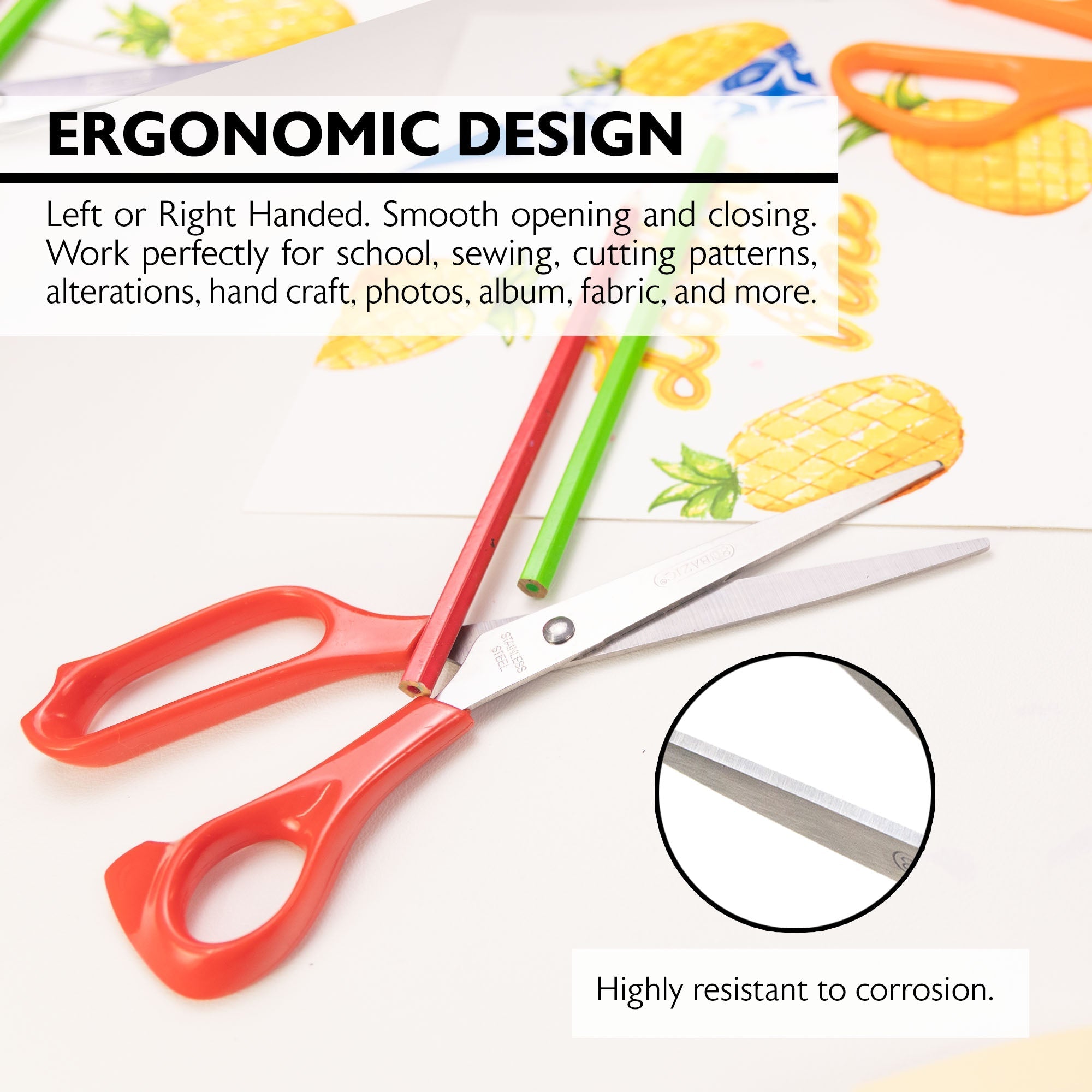 BAZIC 8" Classic Stainless Steel Scissors