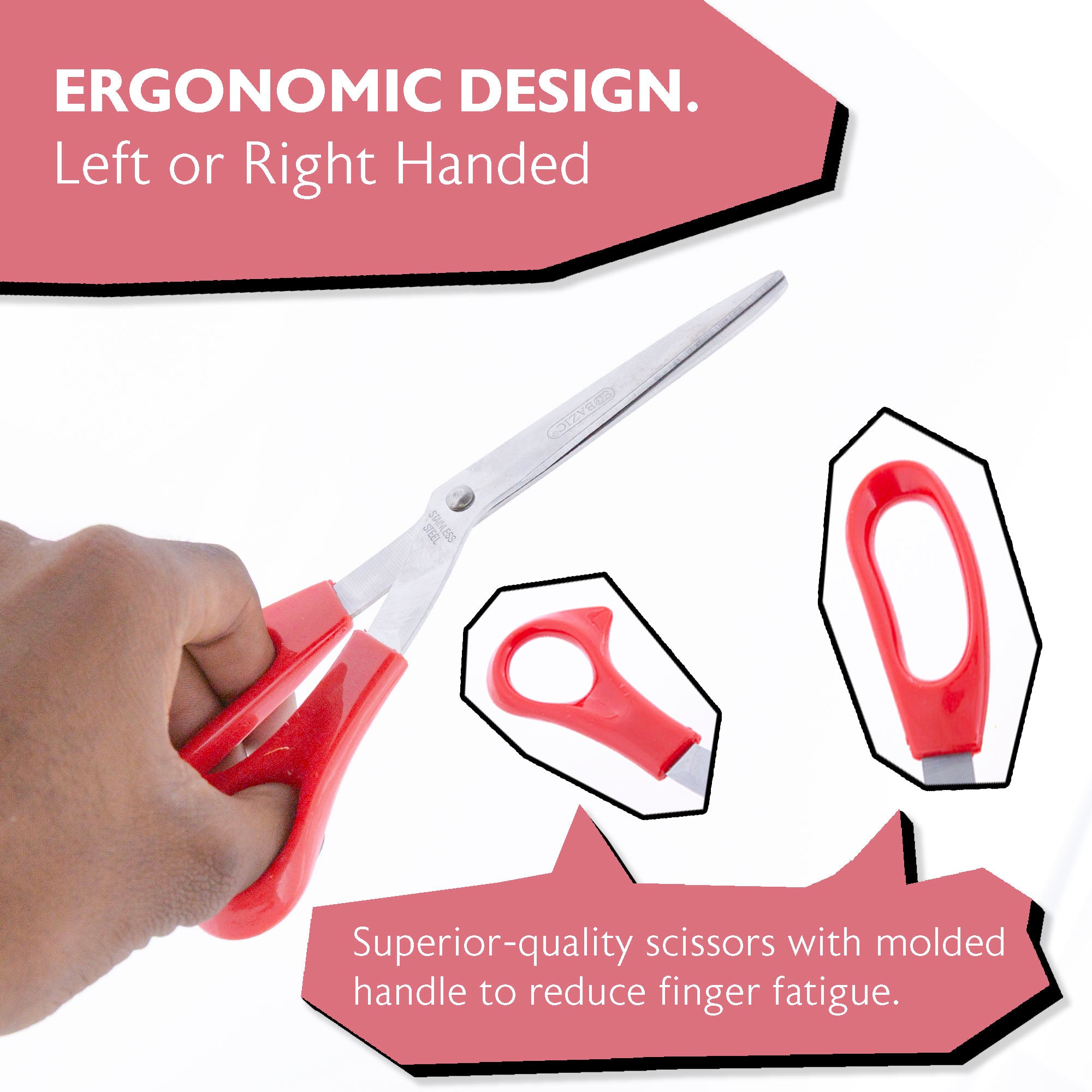 BAZIC 8" Classic Bent Handle Stainless Steel