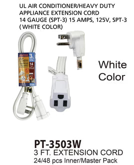 White UL Air Conditioner Cord