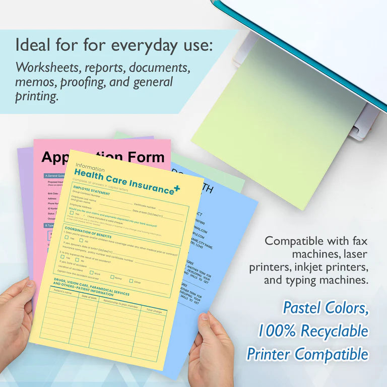 BAZIC 25 Ct. Pastel Color Multipurpose Paper