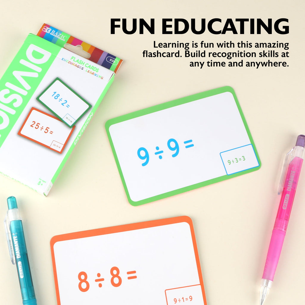 BAZIC Division Flash Cards (36/Pack)