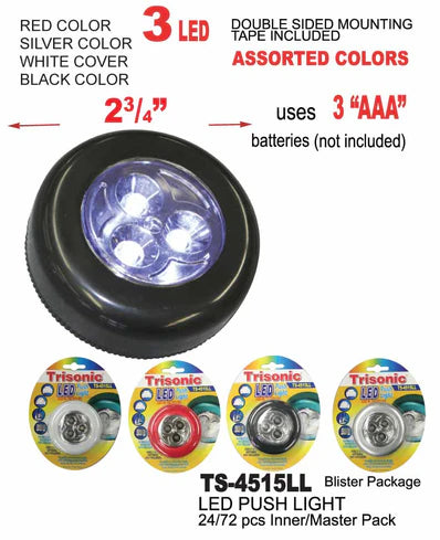 3 LED Push Light