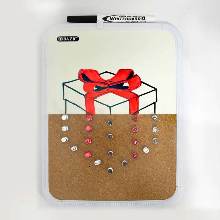 BAZIC 8.5" X 11" Dry Erase / Cork Combo Board