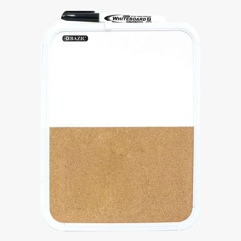 BAZIC 8.5" X 11" Dry Erase / Cork Combo Board
