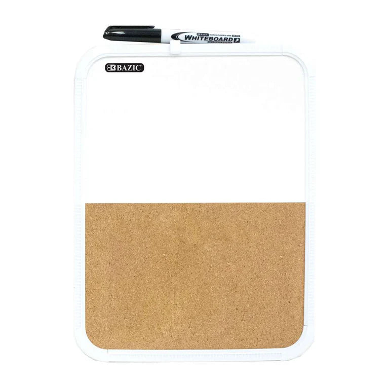BAZIC 8.5" X 11" Dry Erase / Cork Combo Board