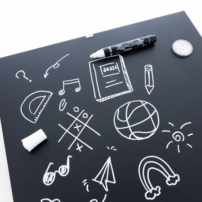 BAZIC 14" x 14" CUBIX Frameless Magnetic Chalkboard w/ Chalk Marker & Magnet